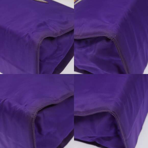 PRADA Hand Bag Nylon Purple Gold - Picture 10 of 12